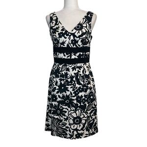 Donna Ricco New York Black and White Floral Sleeveless Dress